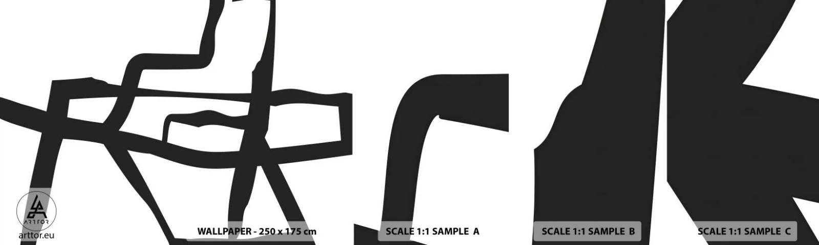 Campione Di Fotomurale Standard Eco - Struttura bianca e nera - Linea, Bianco e nero, Astrattismo - 100x30 cm