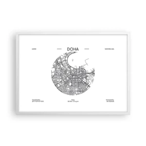 Poster in cornice bianca - Anatomia di Doha - 70x50 cm