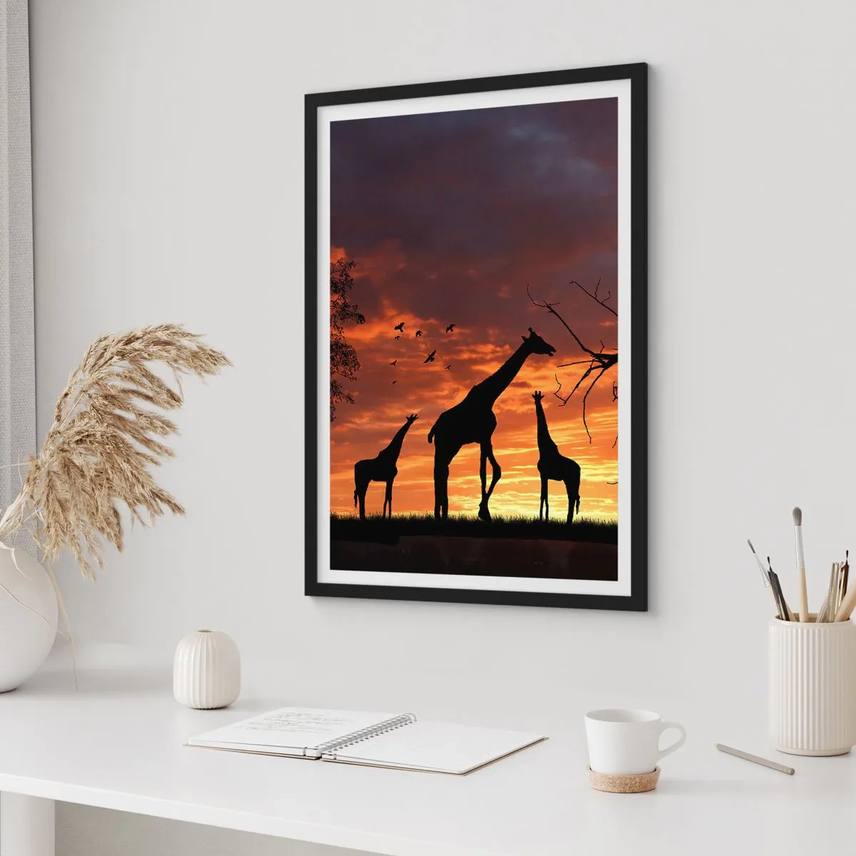 Poster in cornice nera - Piccola cena tra amici - 50x70 cm