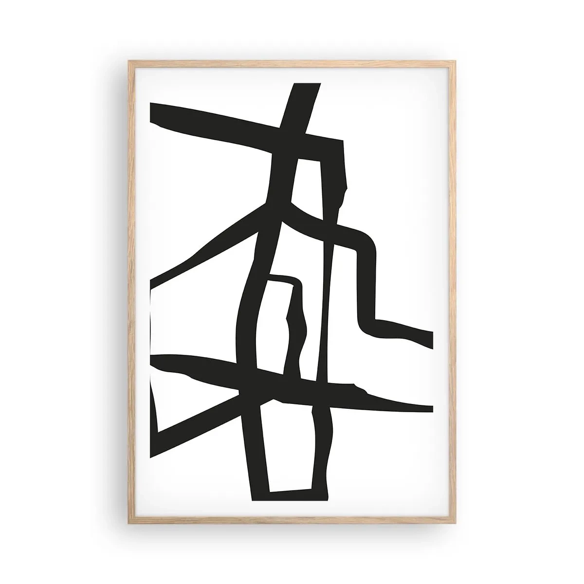 Poster in cornice rovere chiaro - Struttura bianca e nera - 70x100 cm