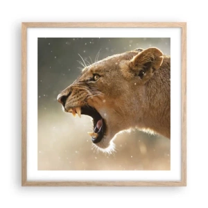 Poster in cornice rovere chiaro - Prova a non ascoltare - 50x50 cm