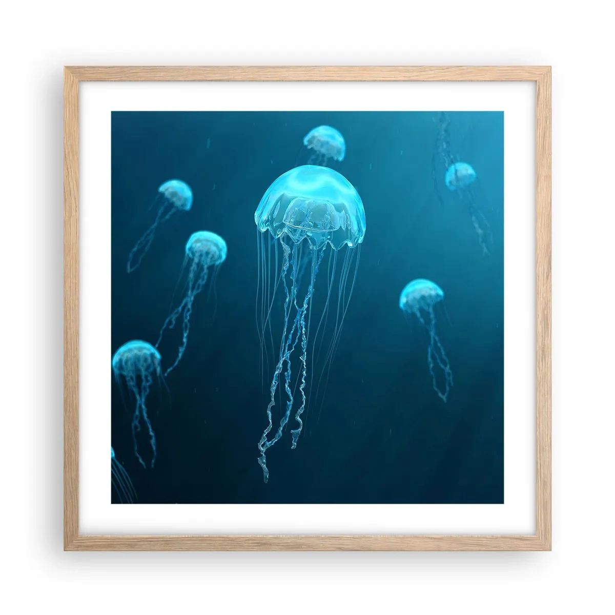 Poster in cornice rovere chiaro - La danza oceanica - 50x50 cm
