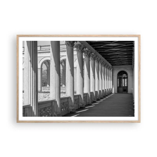 Poster in cornice rovere chiaro - Portico soleggiato - 100x70 cm