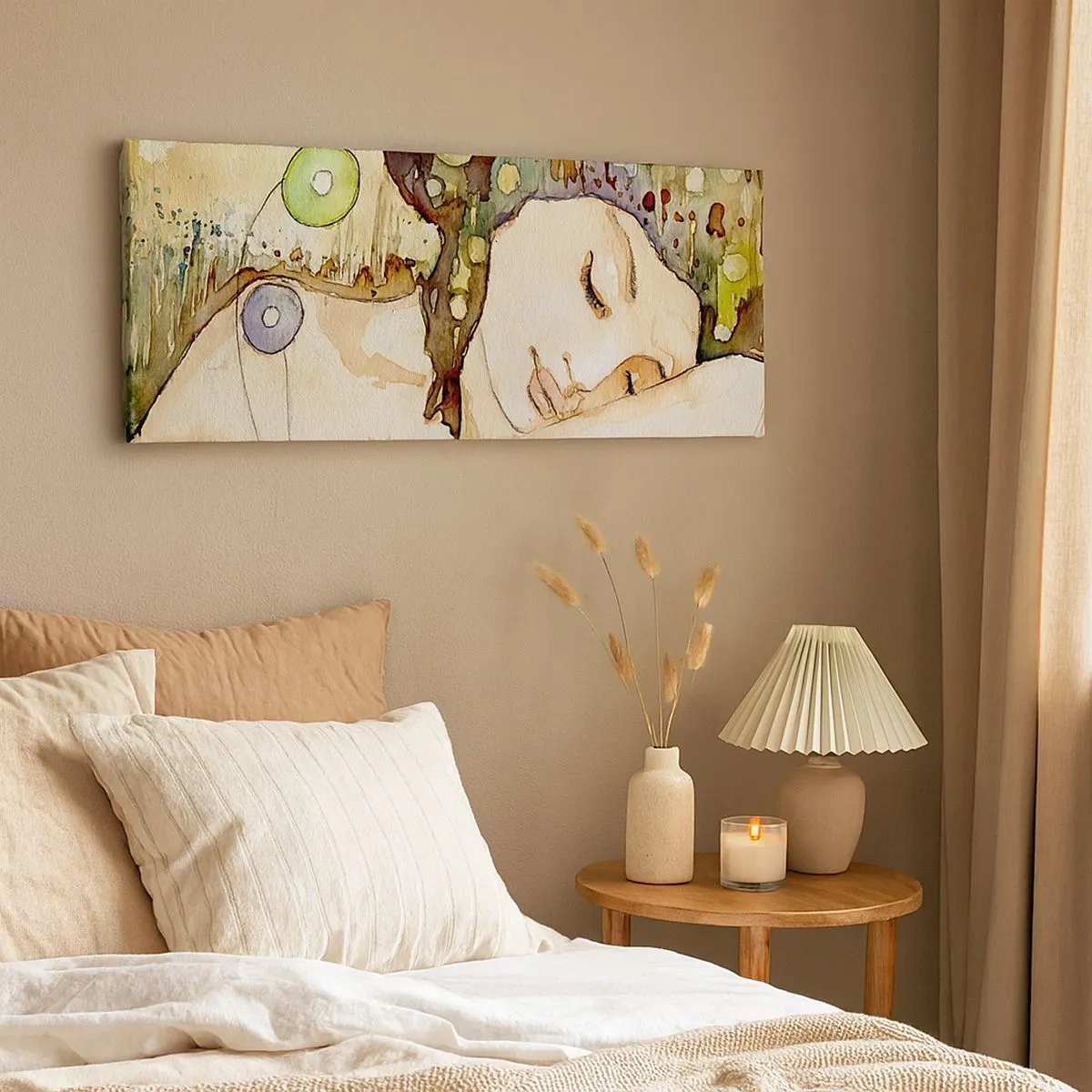 Quadro su tela - Stampe su Tela - Sogno smeraldo e viola - 100x40 cm