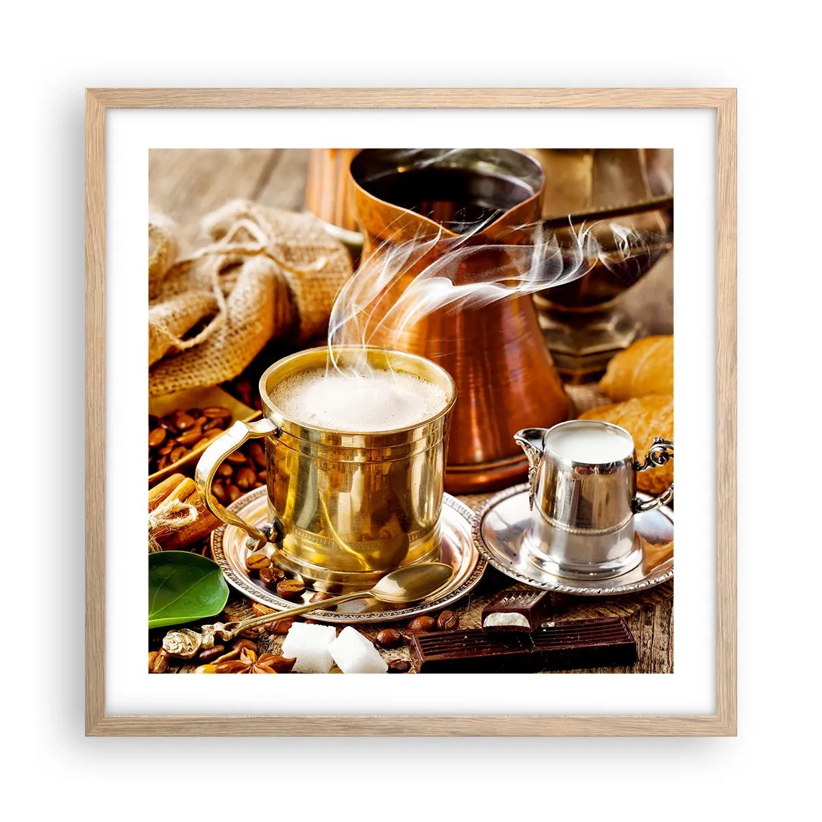 Poster in cornice rovere chiaro - Buona giornata! - 50x50 cm