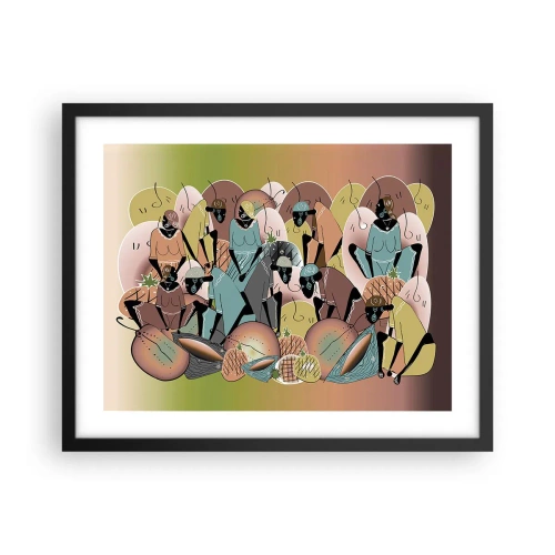 Poster in cornice nera - Arriva la grande festa - 50x40 cm