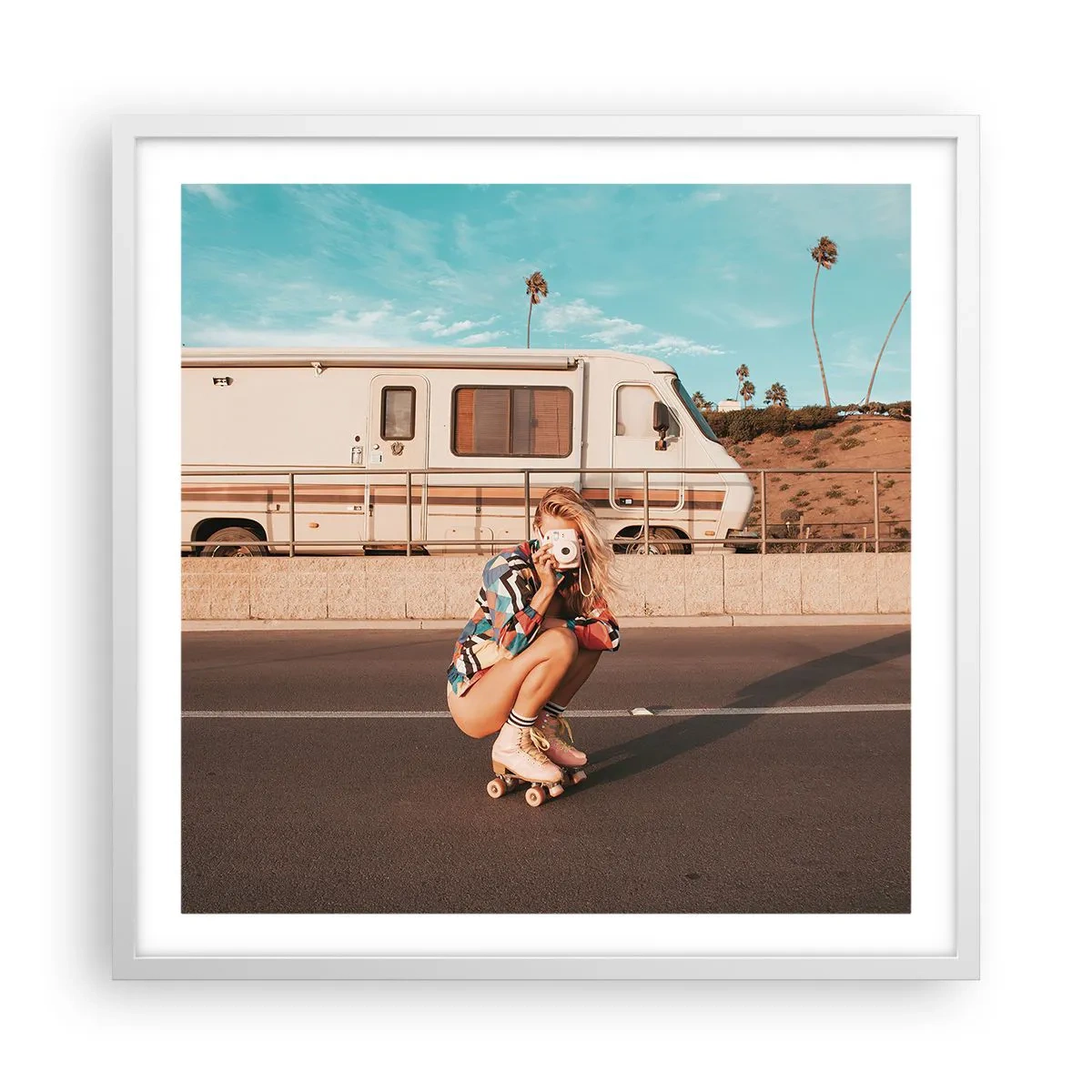 Poster in cornice bianca - Sorridi per favore! - 60x60 cm