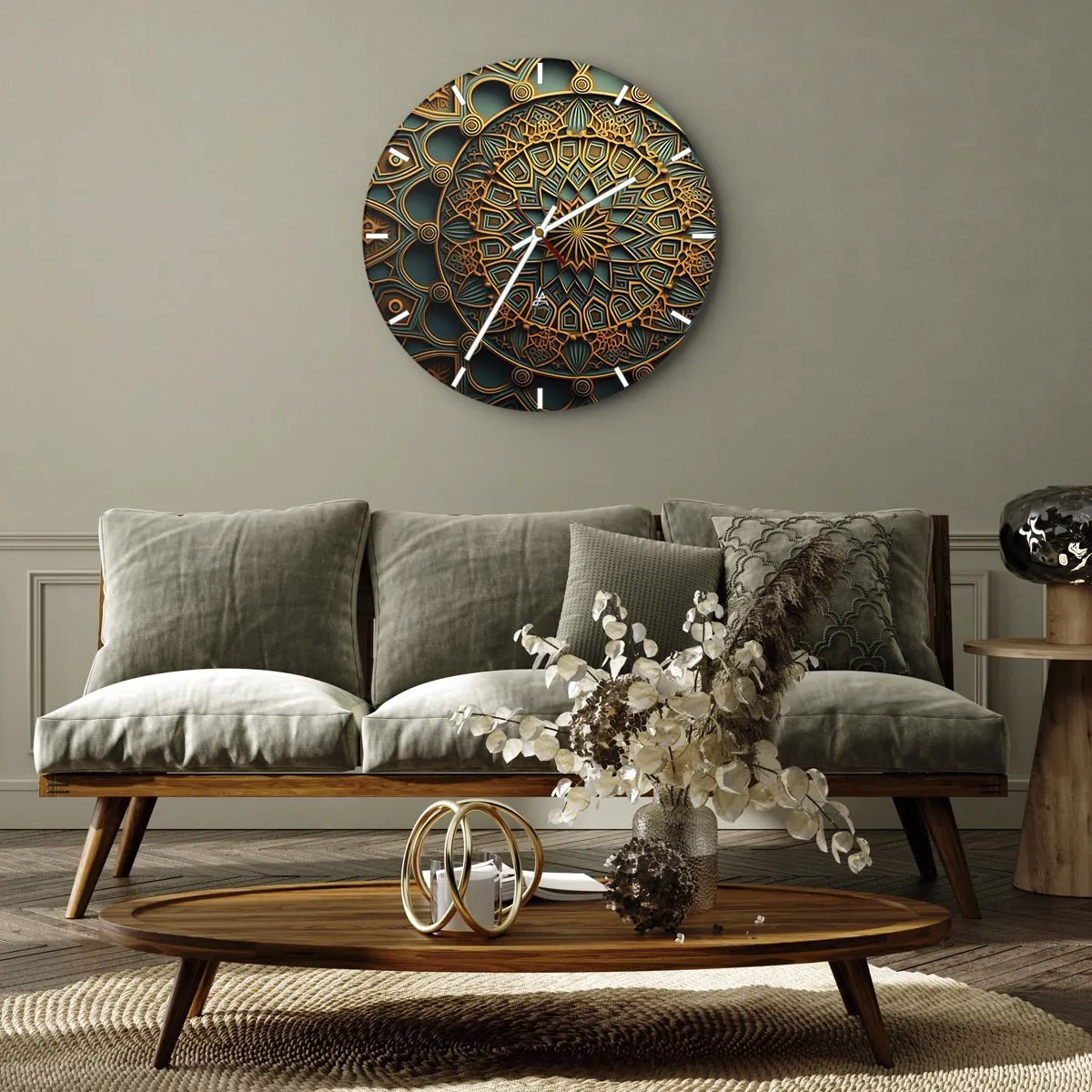 Orologio da parete - Orologio in Vetro - Atmosfera araba - 40x40 cm