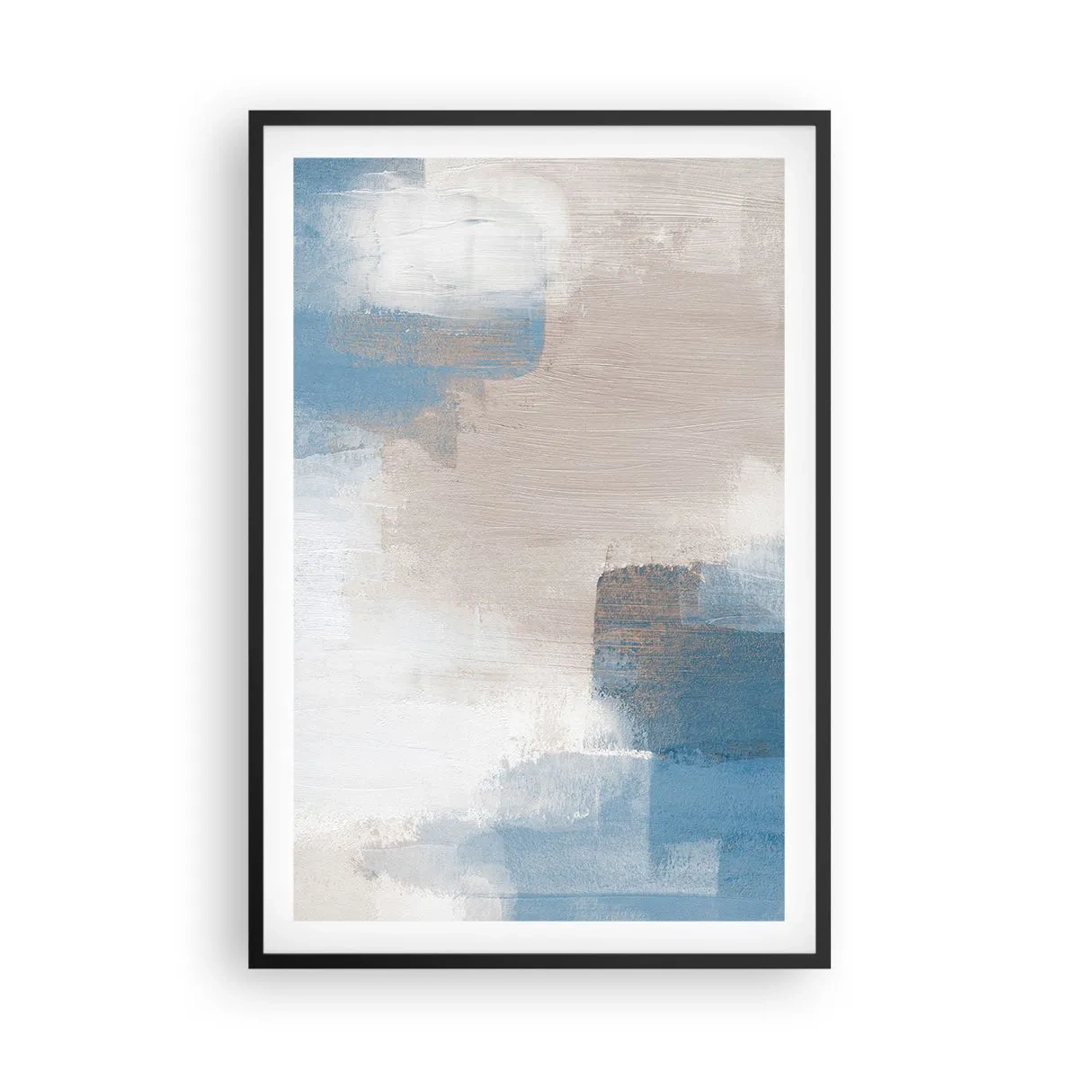 Poster in cornice nera - Astrazione rosa coperta dal blu - 61x91 cm