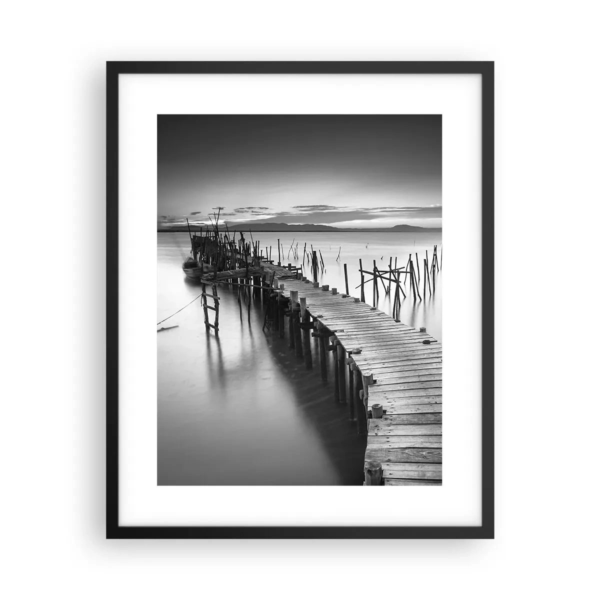 Poster in cornice nera - La pace della riva dimenticata - 40x50 cm