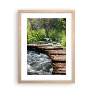 Poster in cornice rovere chiaro - Sulla cascata spumeggiante - 30x40 cm