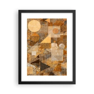 Poster in cornice nera - Studio cubista in marrone - 30x40 cm