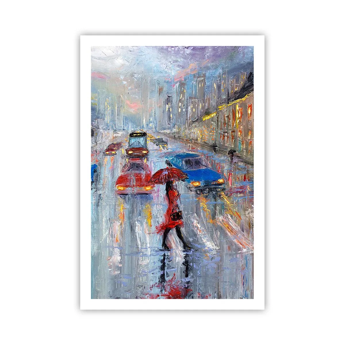 Poster - Pomeriggio di pioggia in città - 61x91 cm