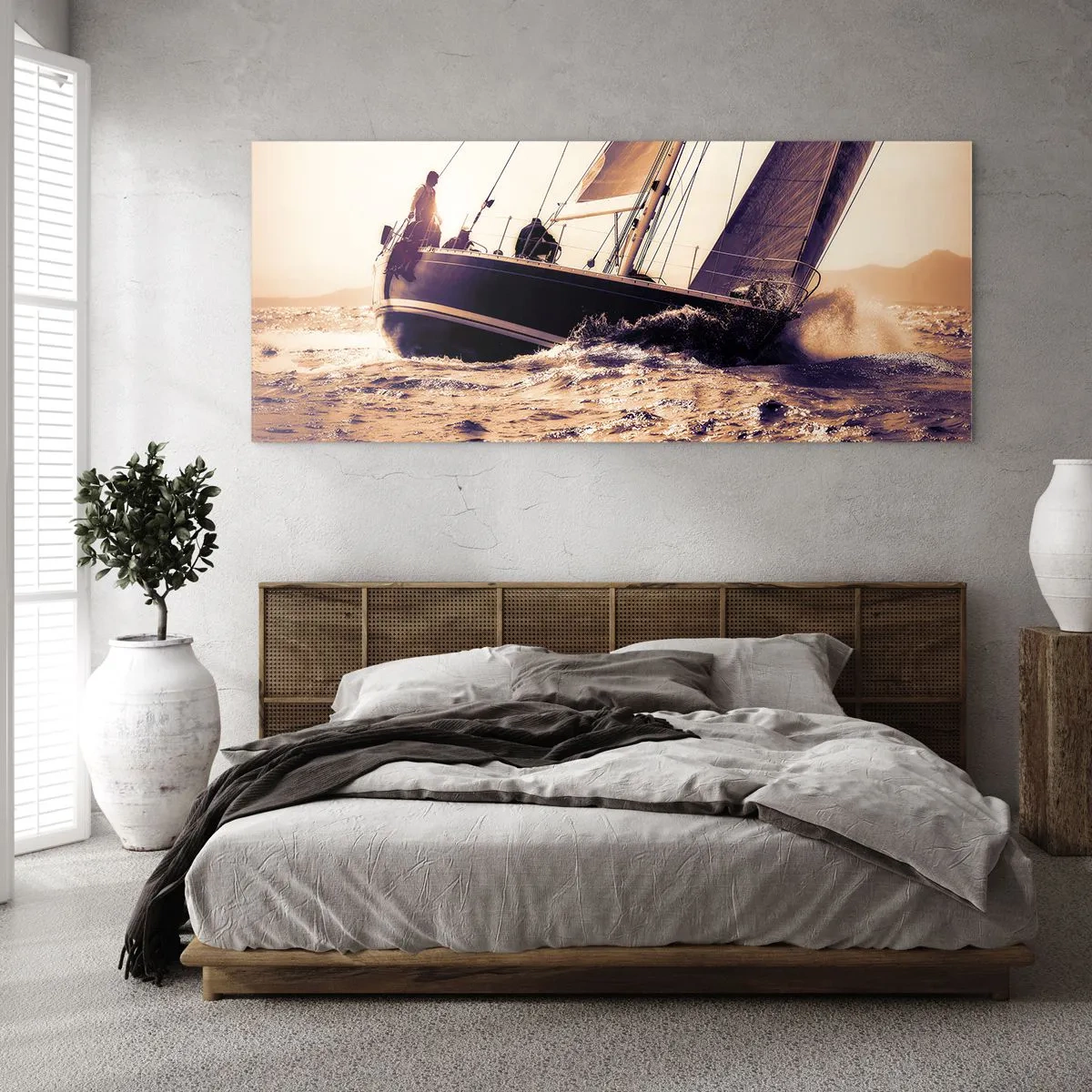 Quadro su vetro - Naviga, marinaio - 100x40 cm