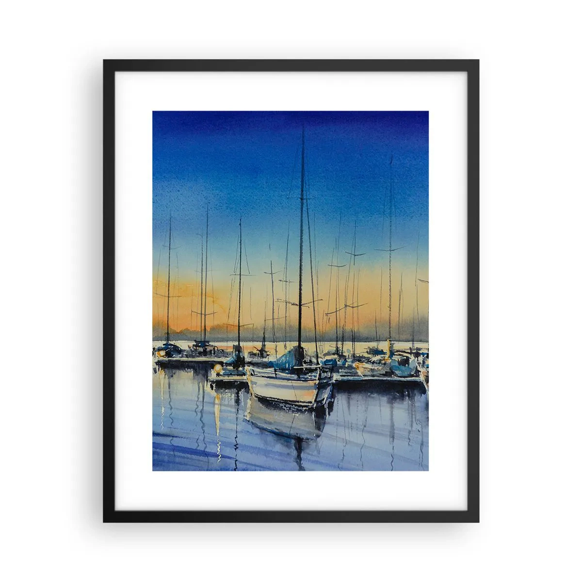 Poster in cornice nera - La fine di una buona giornata - 40x50 cm