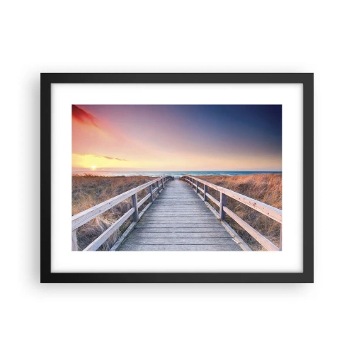 Poster in cornice nera - Aurora serale baltica - 40x30 cm