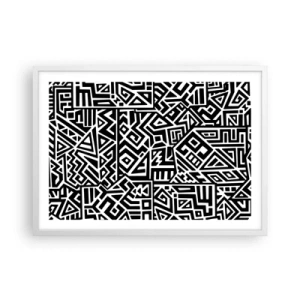 Poster in cornice bianca - Composizione precolombiana - 70x50 cm