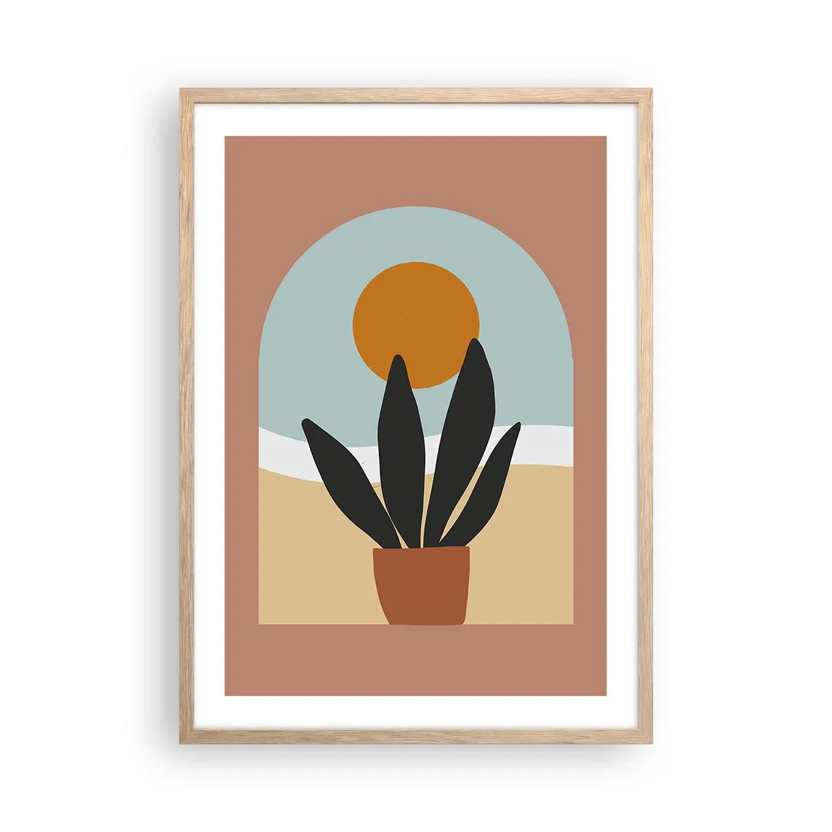 Poster in cornice rovere chiaro - Piccole gioie - 50x70 cm