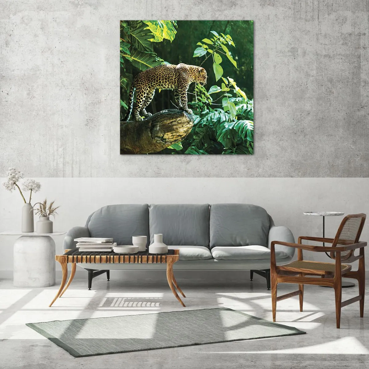 Quadro su vetro - A caccia? - 50x50 cm