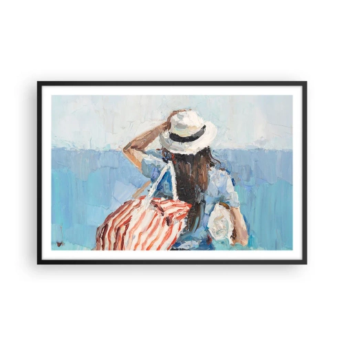Poster in cornice nera - Benvenuti in vacanza - 91x61 cm