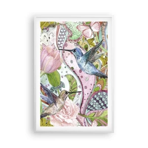 Poster in cornice bianca - Intrecciate nei rami - 61x91 cm