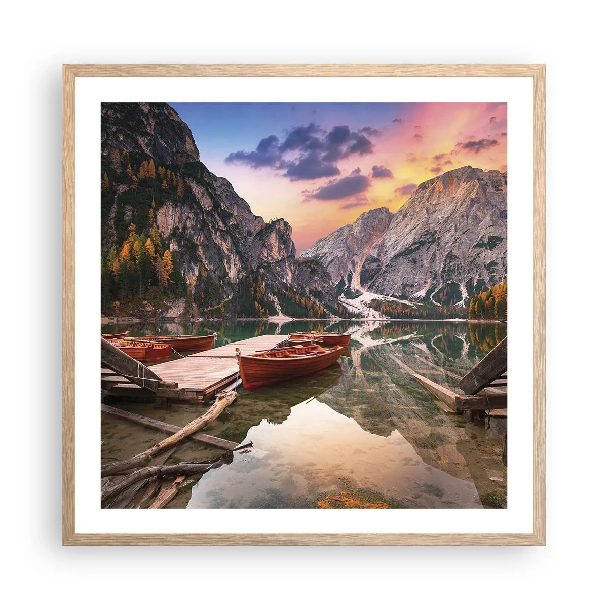 Poster in cornice rovere chiaro - La promessa del giorno - 60x60 cm