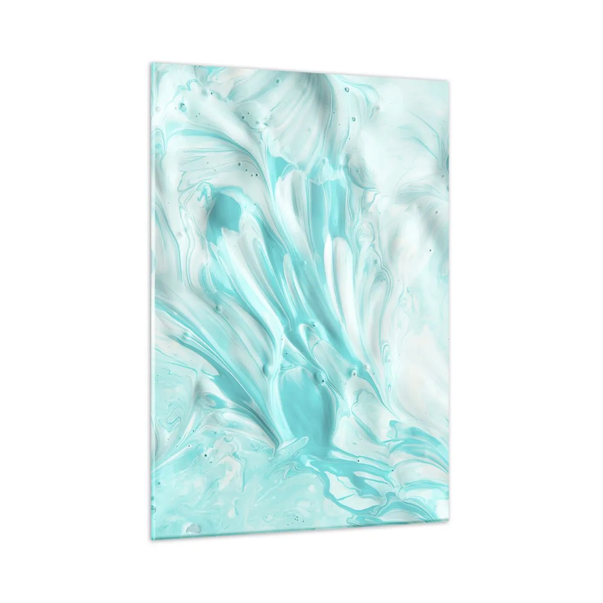 Quadro su vetro - Motivi astratti blu e bianchi che ricordano il movimento delle onde - 50x70cm - Insieme per sempre - Decorazione murale moderna per soggiorno e camera da letto ARTTOR