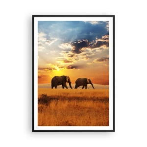 Poster in cornice nera - Passeggiata familiare - 70x100 cm