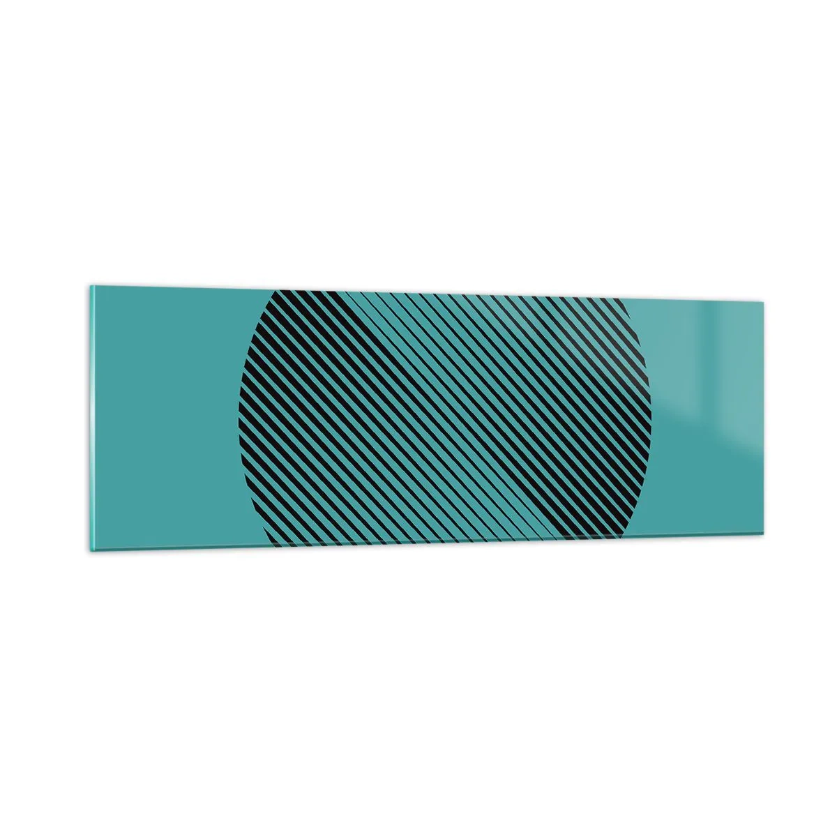 Quadro su vetro - Cerchio: variazione geometrica - 90x30 cm