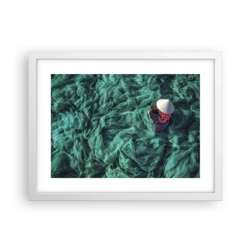 Poster in cornice bianca - Nel mare di reti - 40x30 cm