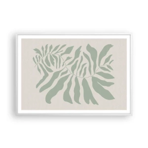 Poster in cornice bianca - Ramo smeraldo - 100x70 cm