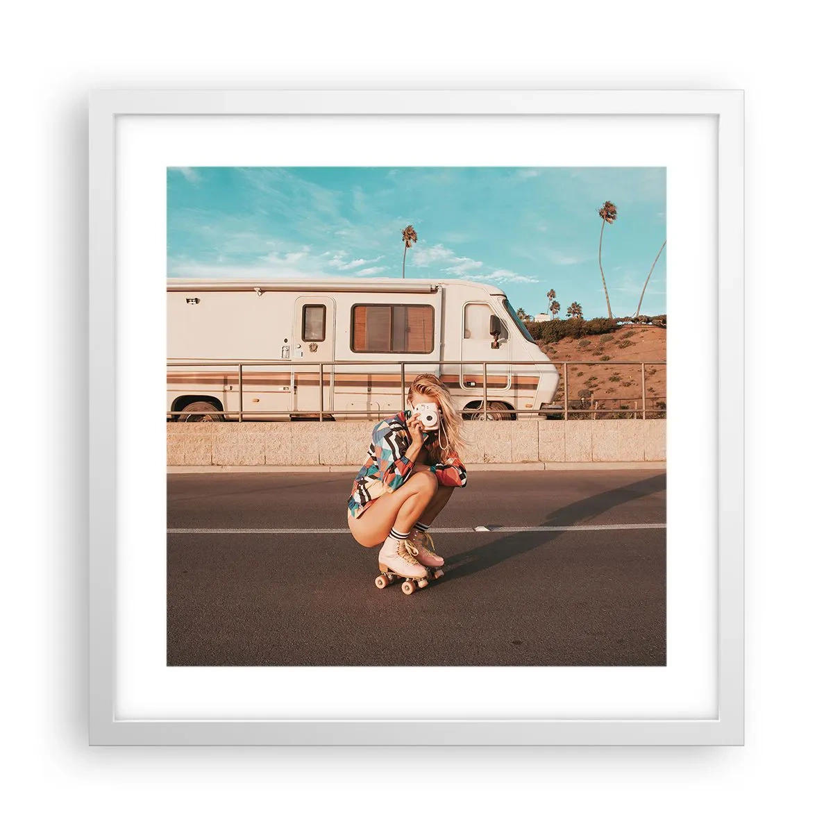 Poster in cornice bianca - Sorridi per favore! - 40x40 cm