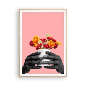 Poster in cornice rovere chiaro - Apoteosi di vita - 70x100 cm