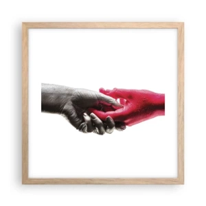 Poster in cornice rovere chiaro - Insieme, sebbene diversi - 40x40 cm