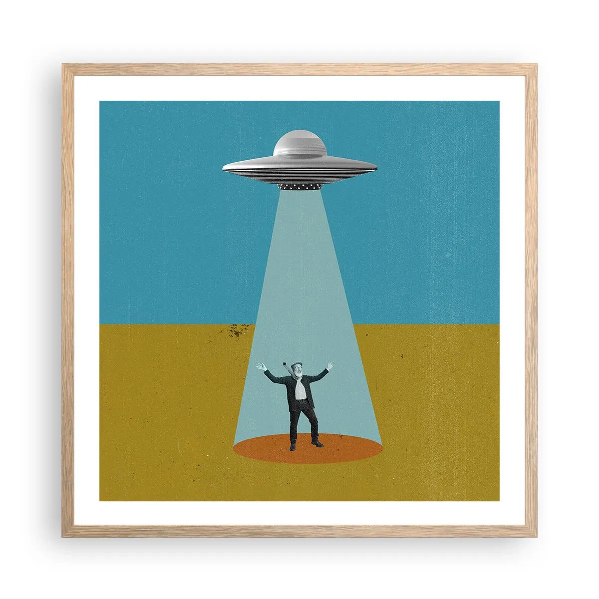 Poster in cornice rovere chiaro - Incontro ravvicinato - 60x60 cm