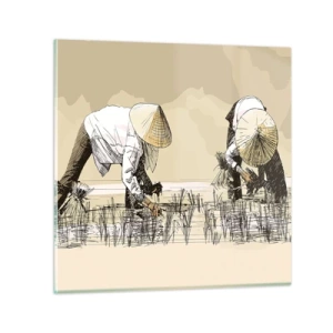 Quadro su vetro - Buon raccolto - 60x60 cm