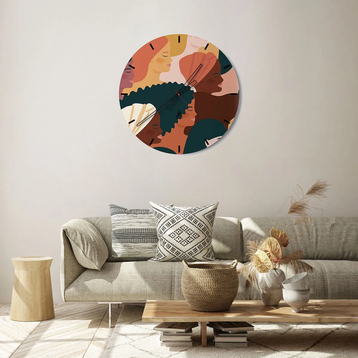 Orologio da parete - Orologio in Vetro - Solo femminilità - 40x40 cm