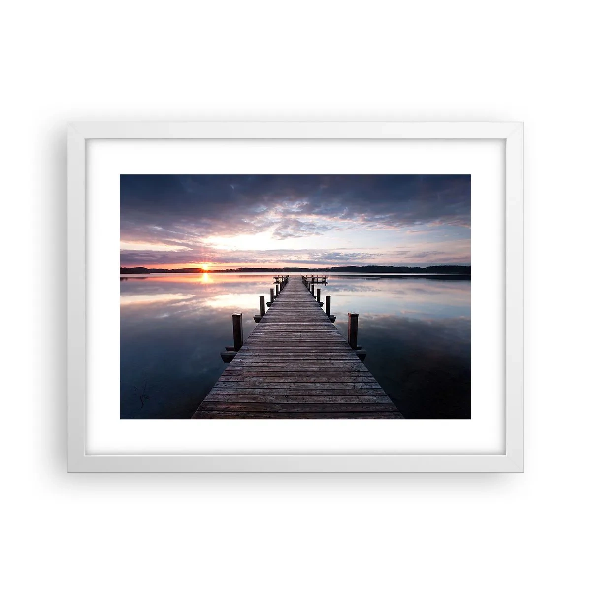 Poster in cornice bianca - Il silenzioso confine del giorno e della notte - 40x30 cm