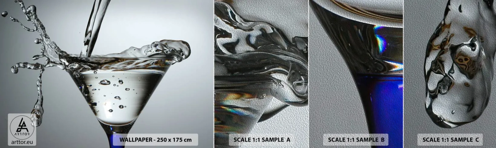 Campione di Fotomurale Premium Sand - Sul bordo della coppa - Bicchiere, Bere, Gastronomia - 100x30 cm