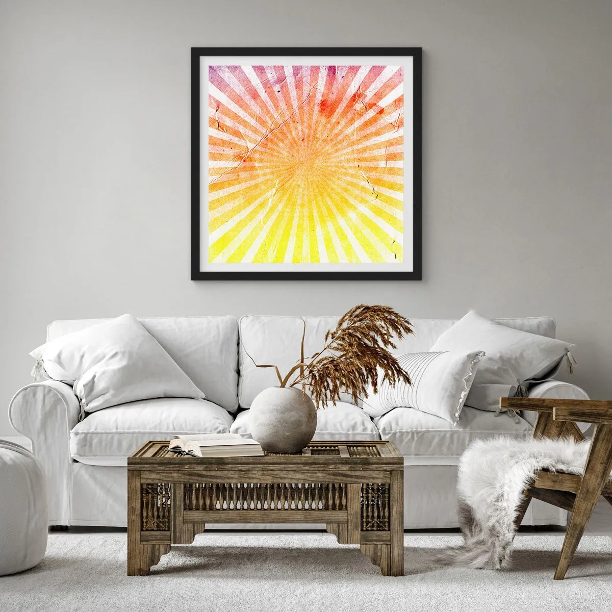 Poster in cornice nera - Albe e tramonti - 60x60 cm