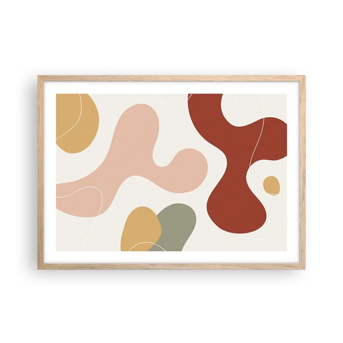 Poster in cornice rovere chiaro - Ghirigori - 70x50 cm