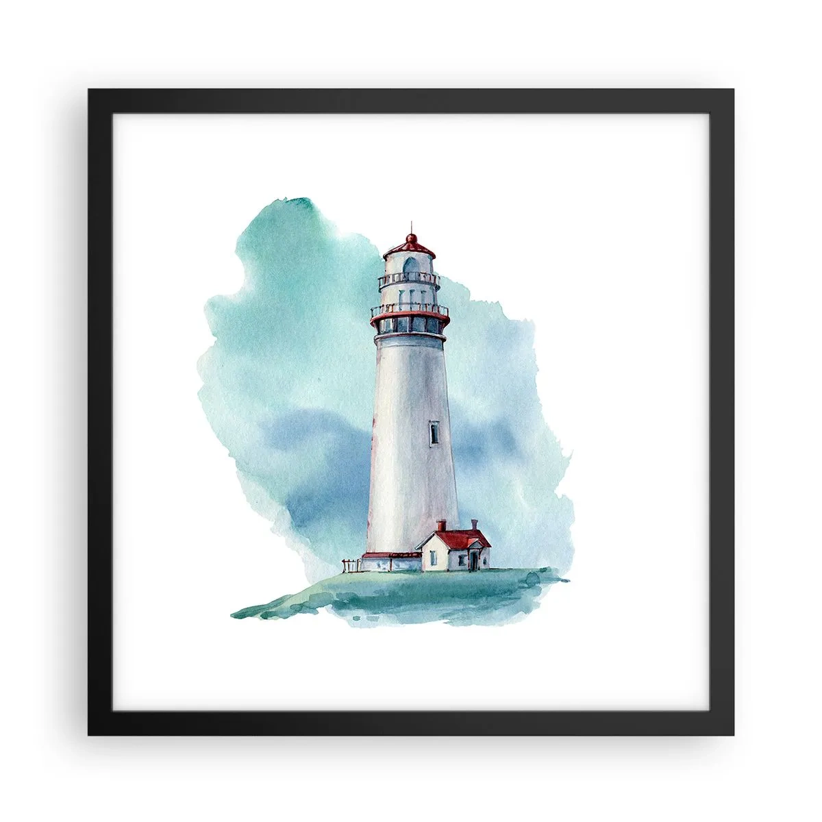 Poster in cornice nera - Il mite amico del blu - 40x40 cm