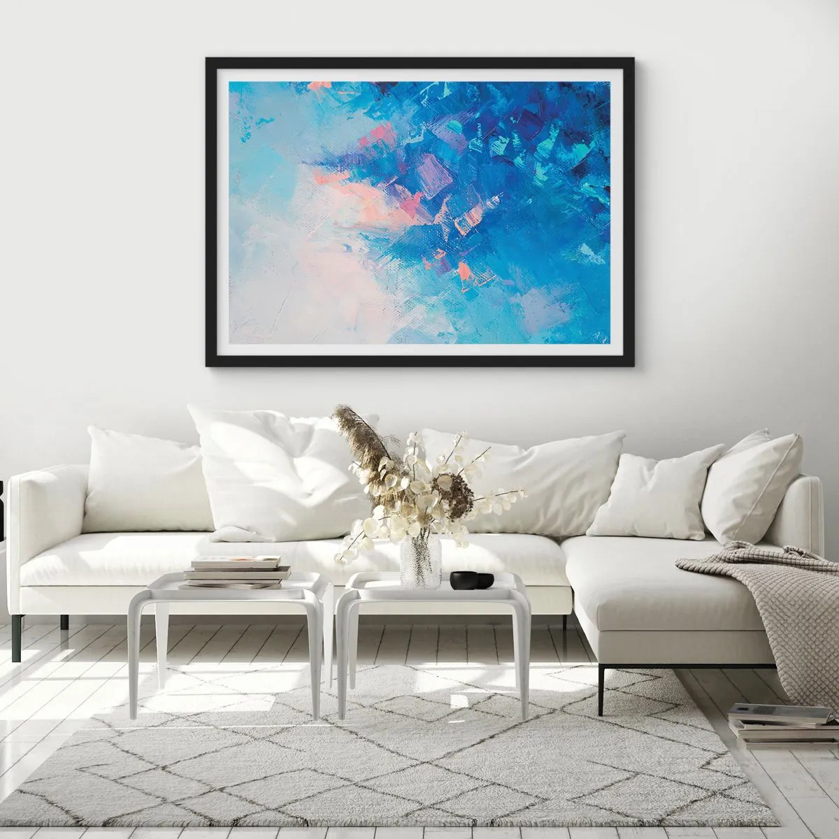 Poster in cornice nera - Astrazione invernale - 40x30 cm