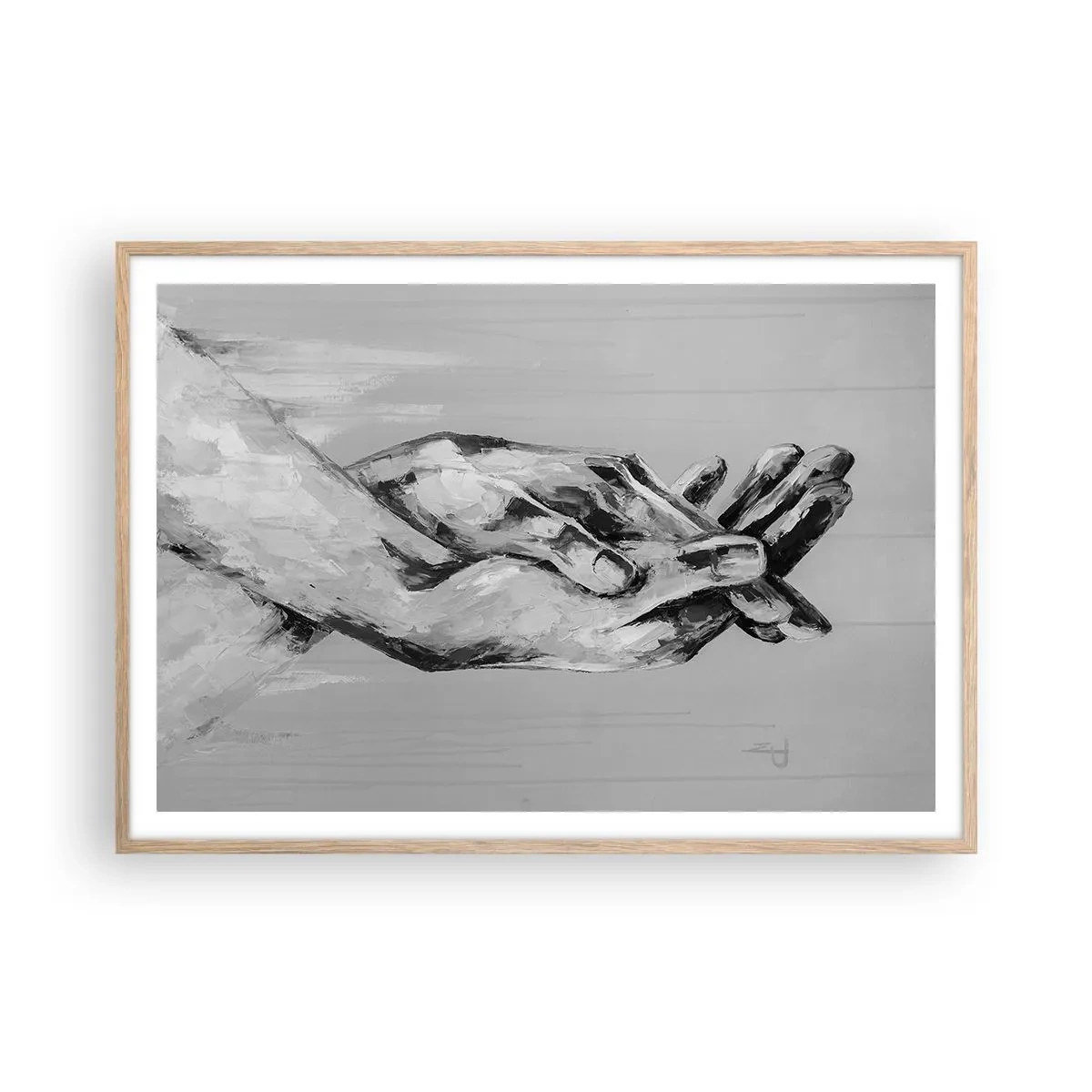 Poster in cornice rovere chiaro - Inizio... - 100x70 cm