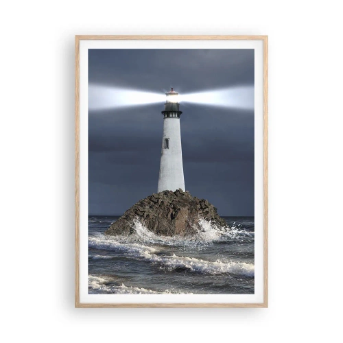 Poster in cornice rovere chiaro - Qui...qui... qui! - 70x100 cm