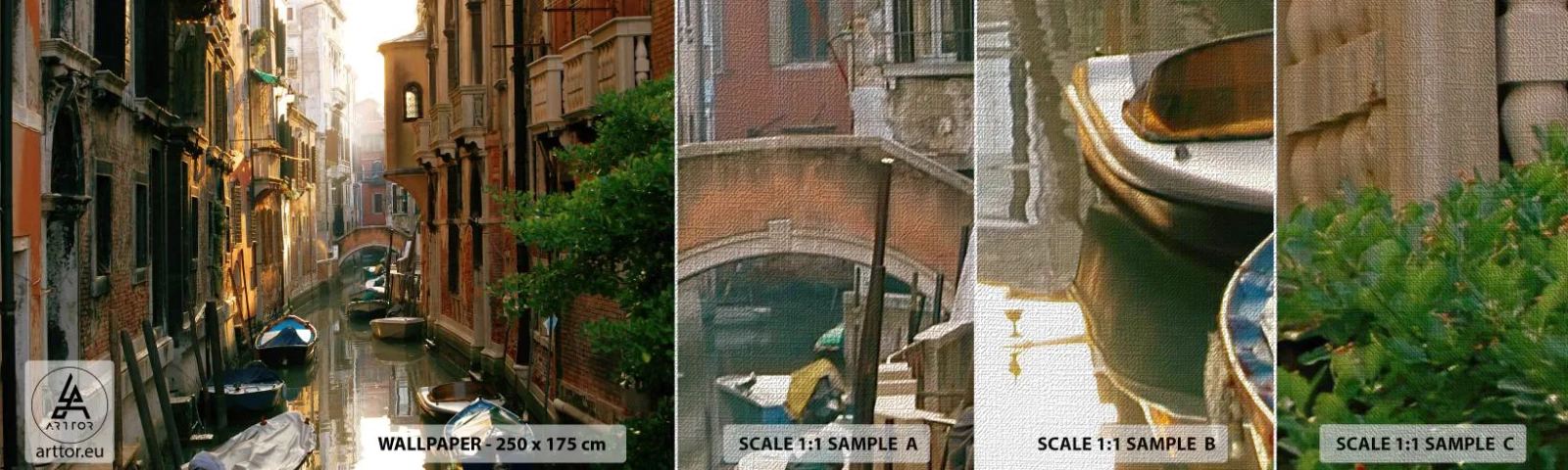 Campione di Fotomurale Premium Canvas - Un angolo di Venezia - Paesaggio, Architettura, Venezia - 100x30 cm