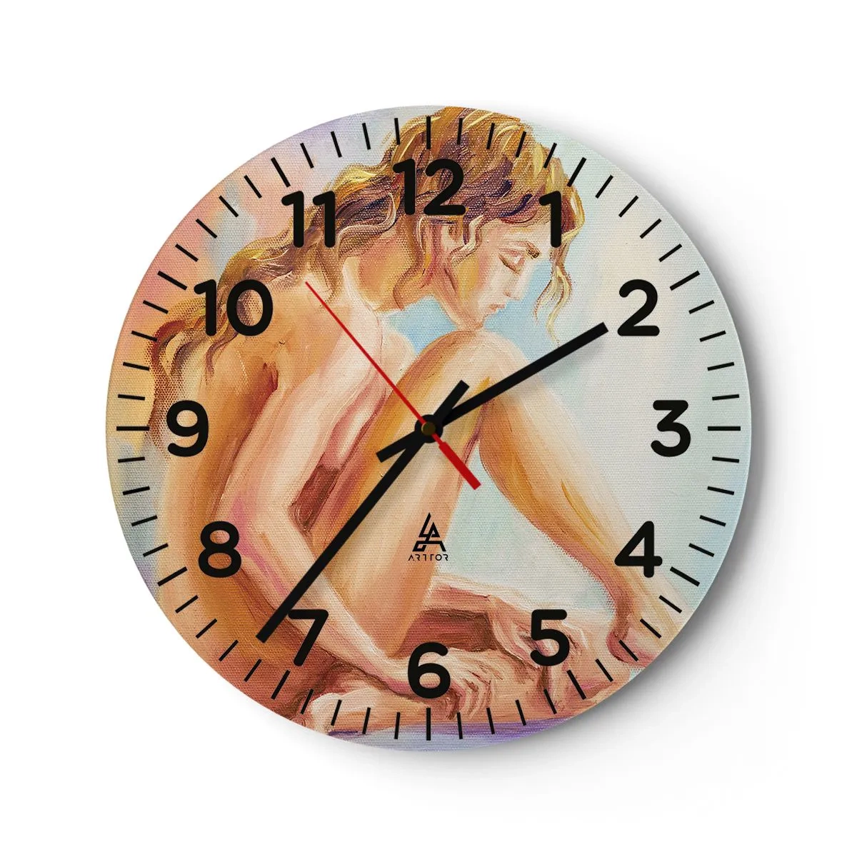 Orologio da parete - Orologio in Vetro - Nudo di giovane - 30x30 cm