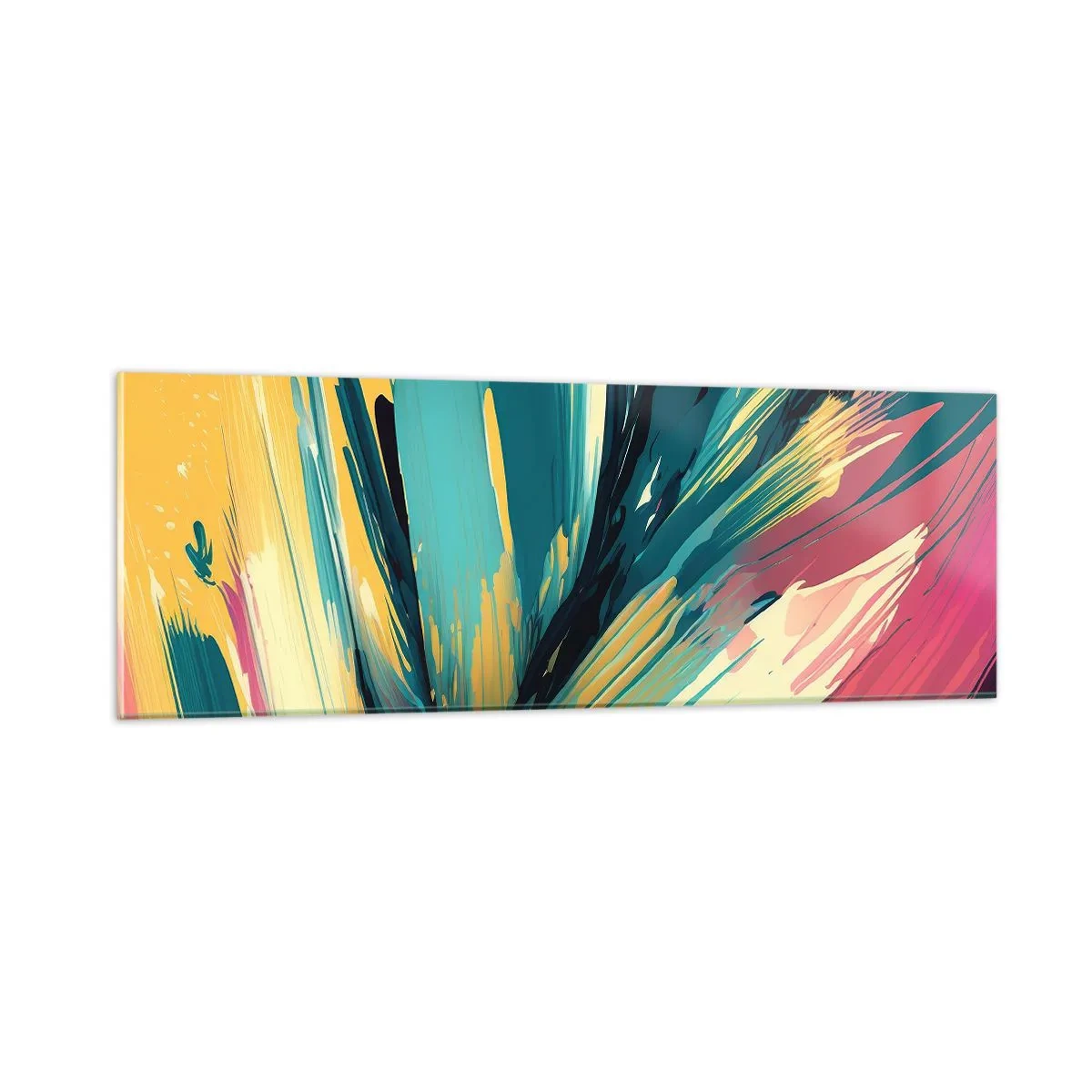 Quadro su vetro - Composizione: esplosione di gioia - 90x30 cm