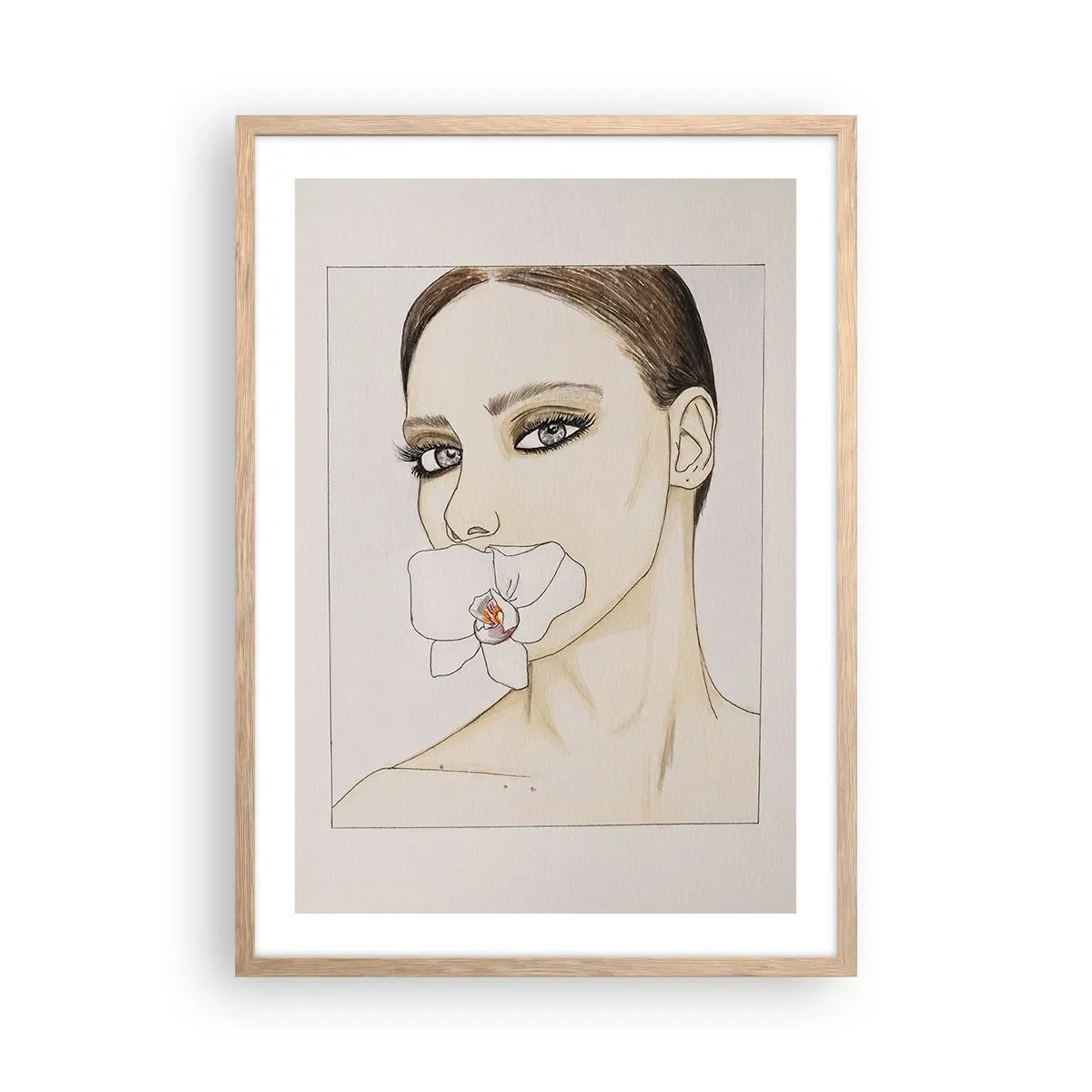 Poster in cornice rovere chiaro - Simbolo di eleganza e bellezza - 50x70 cm
