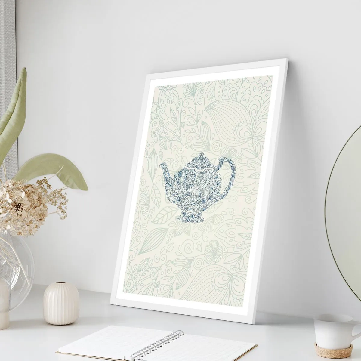 Poster in cornice bianca - Magia del tè - 30x40 cm
